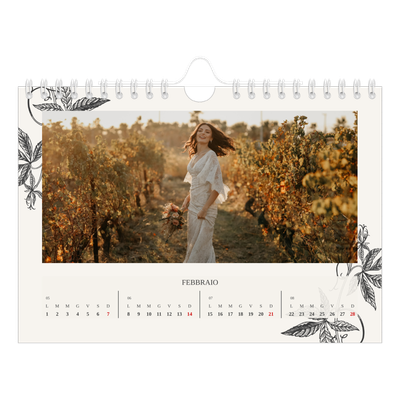 Calendario fotografico A5 — Inchiostro e edera [Febbraio]