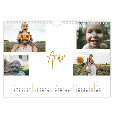 Calendario fotografico A4 — Ghirlanda d'oro [Aprile]