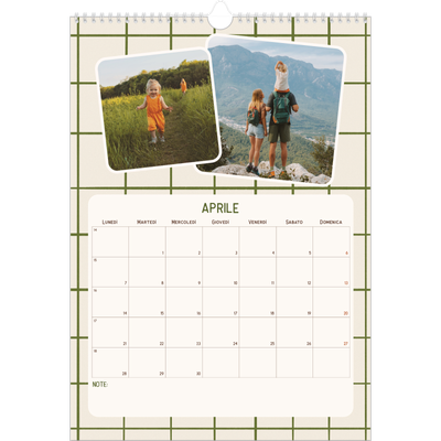 Calendario A3 verticale — Fantasia rétro [Aprile]