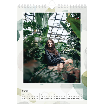 Calendario personalizzato A4 — Punti ad acquerello [Marzo]