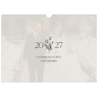 Calendario A3 orizzontale  — Iniziali in fiore [copertina]