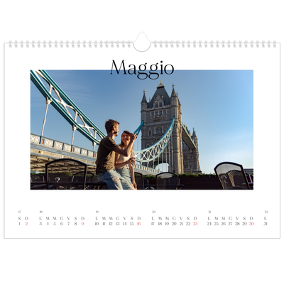 Calendario A3 orizzontale  — Il mio diario di viaggio [Maggio]