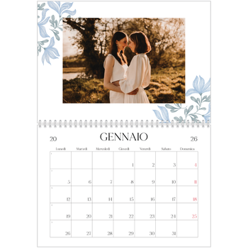 Calendario A4 Doppio — Floreale elegante