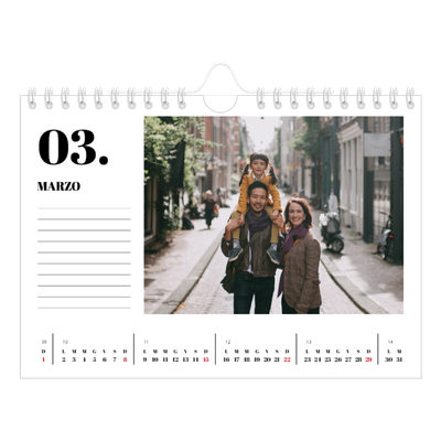 Calendario fotografico A5 — Serif e momenti [Marzo]