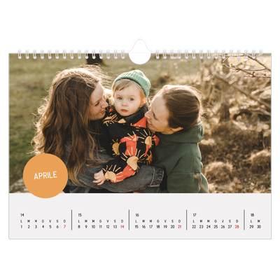 Calendario fotografico A4 — Adesivo fotografico [Aprile]