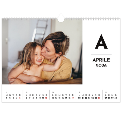 Calendario A3 orizzontale  — Riflettore lettera [Aprile]