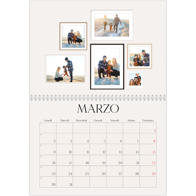 Calendario A4 Doppio — Galleria fotografica a parete [Marzo]