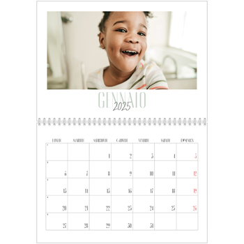 Calendario A4 Doppio — Tipografia mista