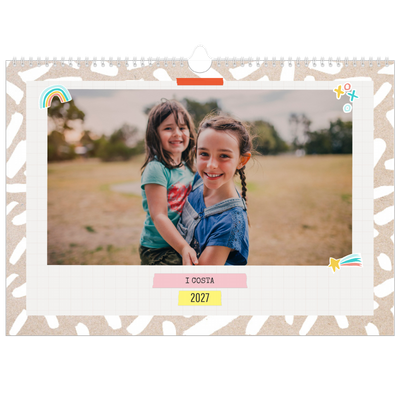 Calendario fotografico A3 — Calendario rustico - Famiglia di 5 [copertina]