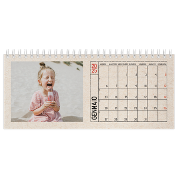 Calendario Fotografico da Tavolo — Effetto timbro artigianale