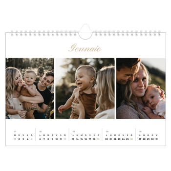Calendario Fotografico A4 Orizzontale — Scatole con strisce fotografiche