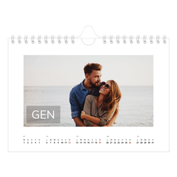 Calendario Fotografico A5 Orizzontale — Data in sovraimpressione