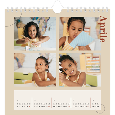 Calendari quadrati — Testo asimmetrico [Aprile]