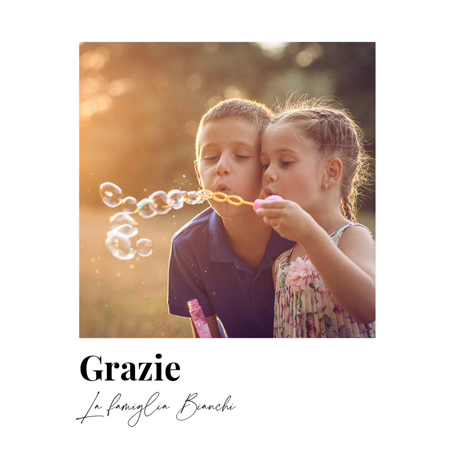 Biglietti di ringraziamento — Testo del mittente