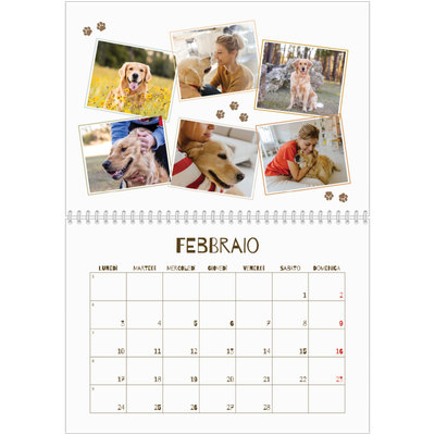 Calendario A4 Doppio — Cucciolo giocherellone [Febbraio]