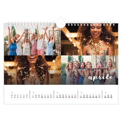 Calendario fotografico A4 — Scrittura semplice [Aprile]