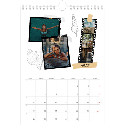 Calendario personalizzato A4 — Album ricordi con stile [Aprile]