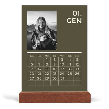 Calendario con supporto in legno verticale — Contemporaneo