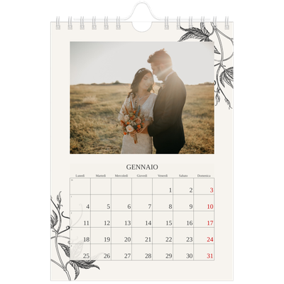 Calendario fotografico A5 — Inchiostro e edera [Gennaio]