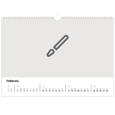 Calendario A3 orizzontale  — Disegna il tuo prodotto [Febbraio]