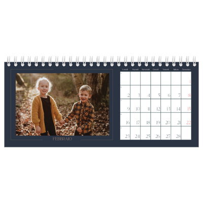 Calendari da tavolo — Blu prussiano [Febbraio]