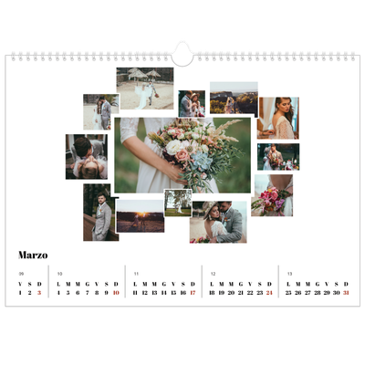 Calendario A3 orizzontale  — Forme di collage [Marzo]