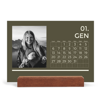 Calendario con supporto in legno orizzontale — Contemporaneo