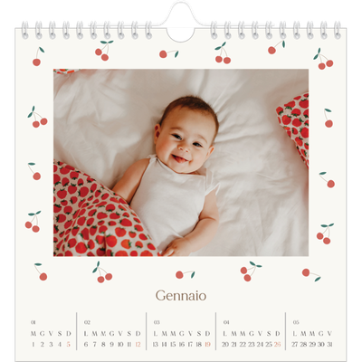 Calendari quadrati — Ciliegie [Gennaio]