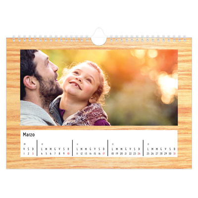 Calendario fotografico A4 — Legno [Marzo]