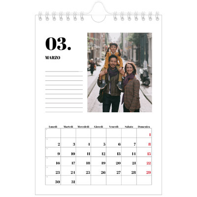 Calendario fotografico A5 — Serif e momenti [Marzo]