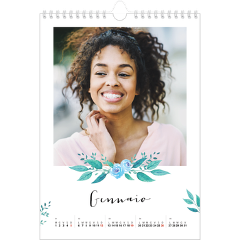 Calendario personalizzato A4 — Illustrazioni floreali
