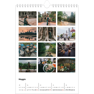 Calendario personalizzato A4 — Griglia fotografica [copertina]