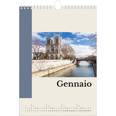 Calendario personalizzato A4 — Vedute del mondo [Gennaio]