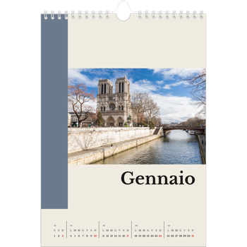 Calendario personalizzato A4 — Vedute del mondo