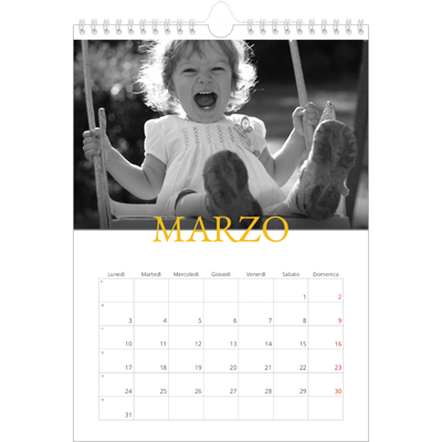 Calendario personalizzato A4 — Stile tradizionale [Marzo]