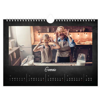 Calendario Fotografico A4 Orizzontale — Stile lavagna