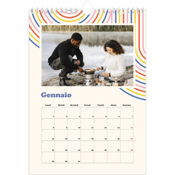 Calendario personalizzato A4 — Strisce retro