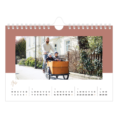 Calendario fotografico A5 — Cornici terrose [Aprile]