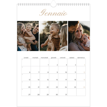 Calendario personalizzato A3 — Scatole con strisce fotografiche