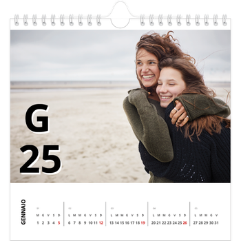 Calendario Fotografico Quadrato — Stile lettera