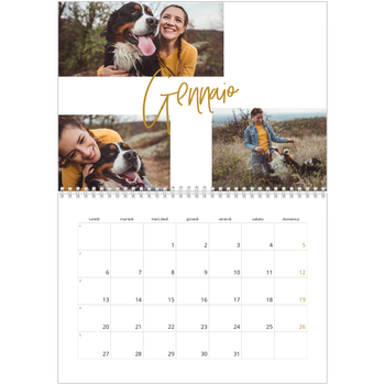 Calendario A4 Doppio — Ghirlanda d'oro