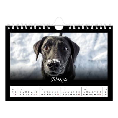 Calendario fotografico A5 — Minimale nero [Marzo]