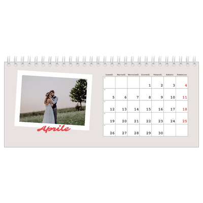 Calendari da tavolo — Firmato in cremisi [Aprile]