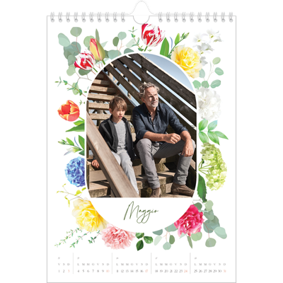Calendario personalizzato A4 — Fiori tradizionali [copertina]