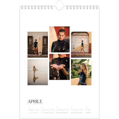 Calendario personalizzato A4 — Tramonti e surf [Aprile]