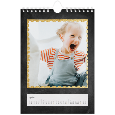 Calendario fotografico A5 — Cornici dorate [Aprile]