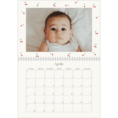 Calendario A4 Doppio — Ciliegie [Aprile]