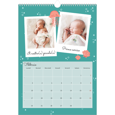 Calendario A3 verticale — Animali carini [Febbraio]