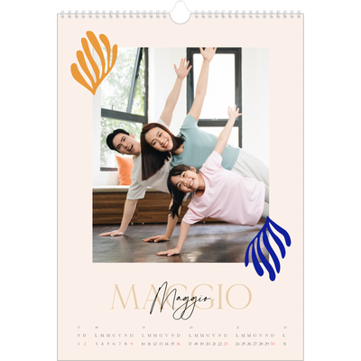 Calendario A3 verticale — Corallo [Maggio]