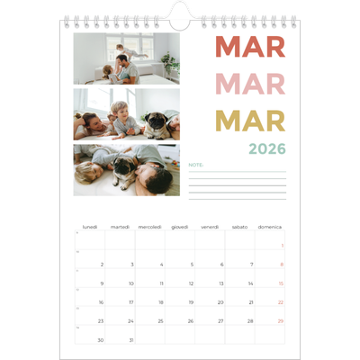 Calendario personalizzato A4 — Tipo colorato [Marzo]